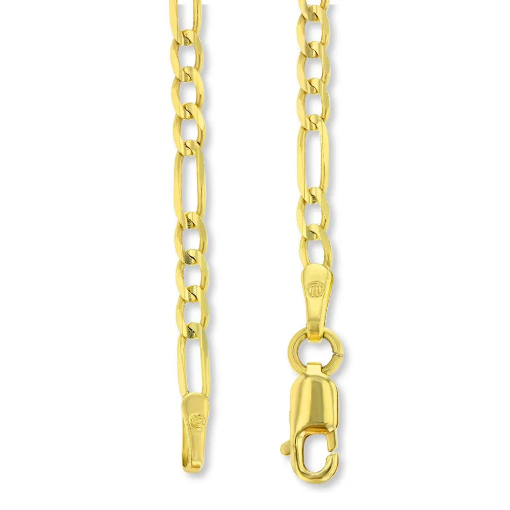 14k Gold Open Circle Cancer Zodiac Sign Pendant Figaro Necklace - Two-Tone Gold