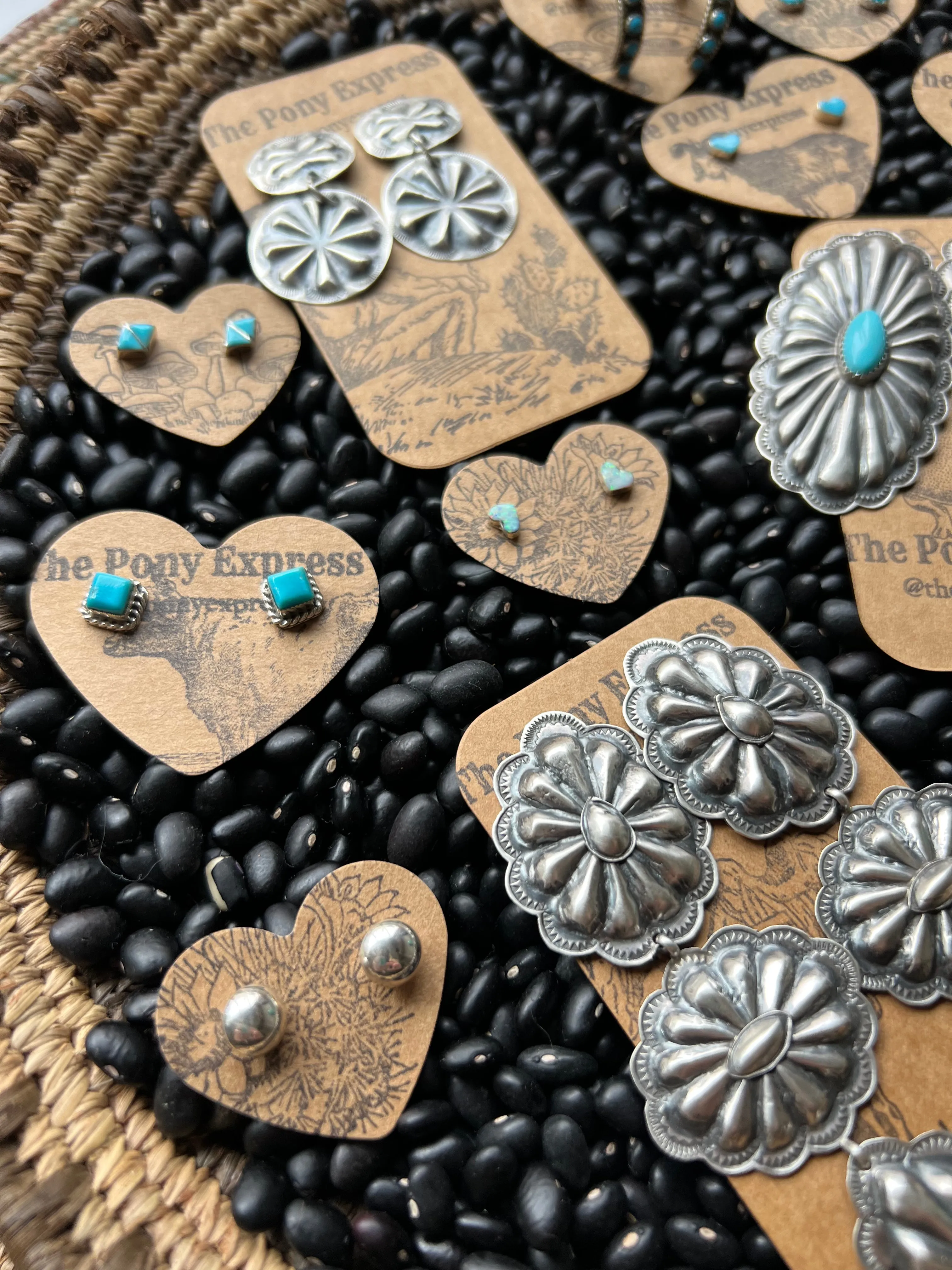 Diamond Turquoise Inlay Studs