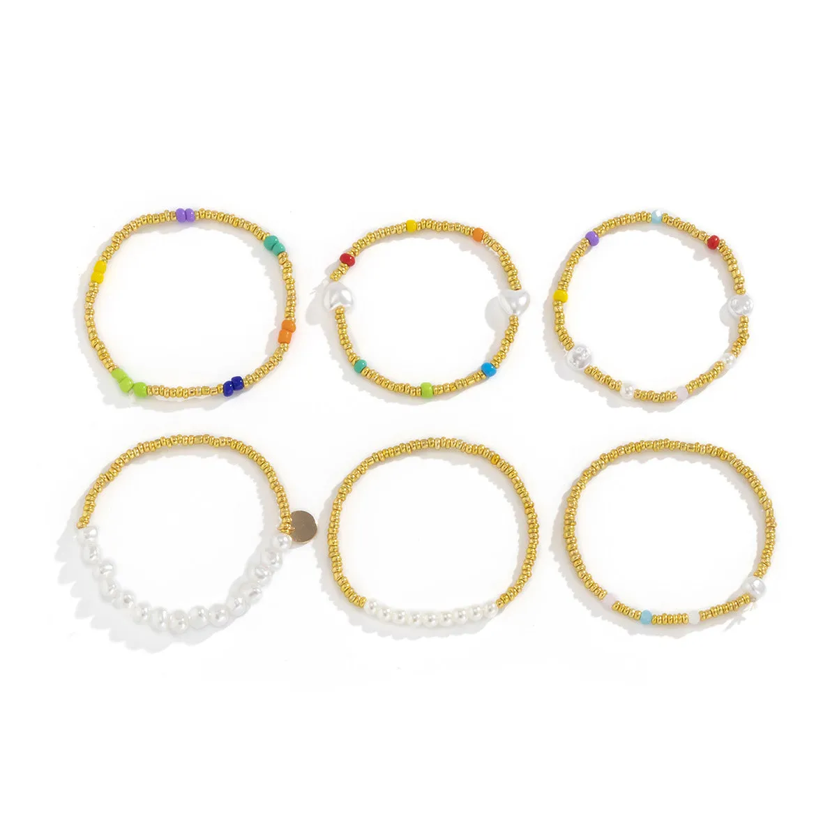 Ladies Bohemian Color Beaded Bracelet Set