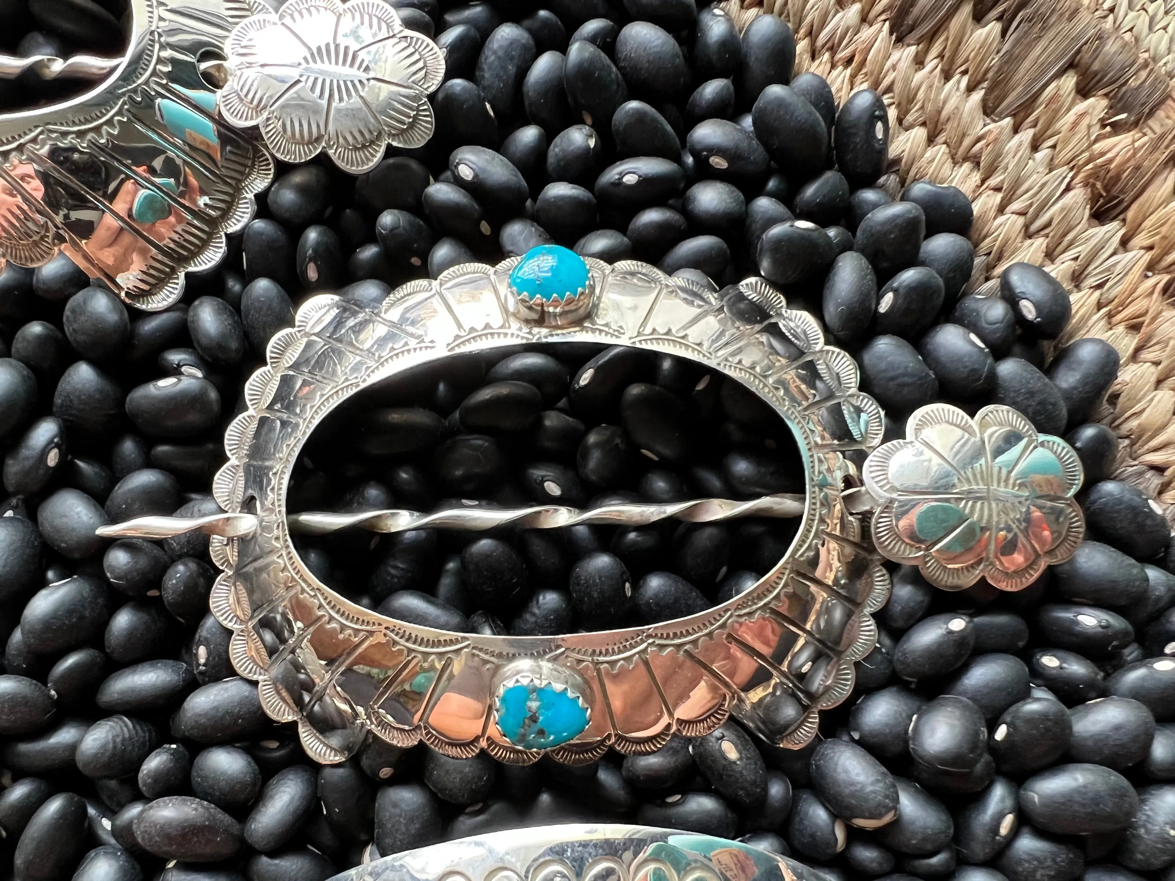 Native American sterling hair accessory