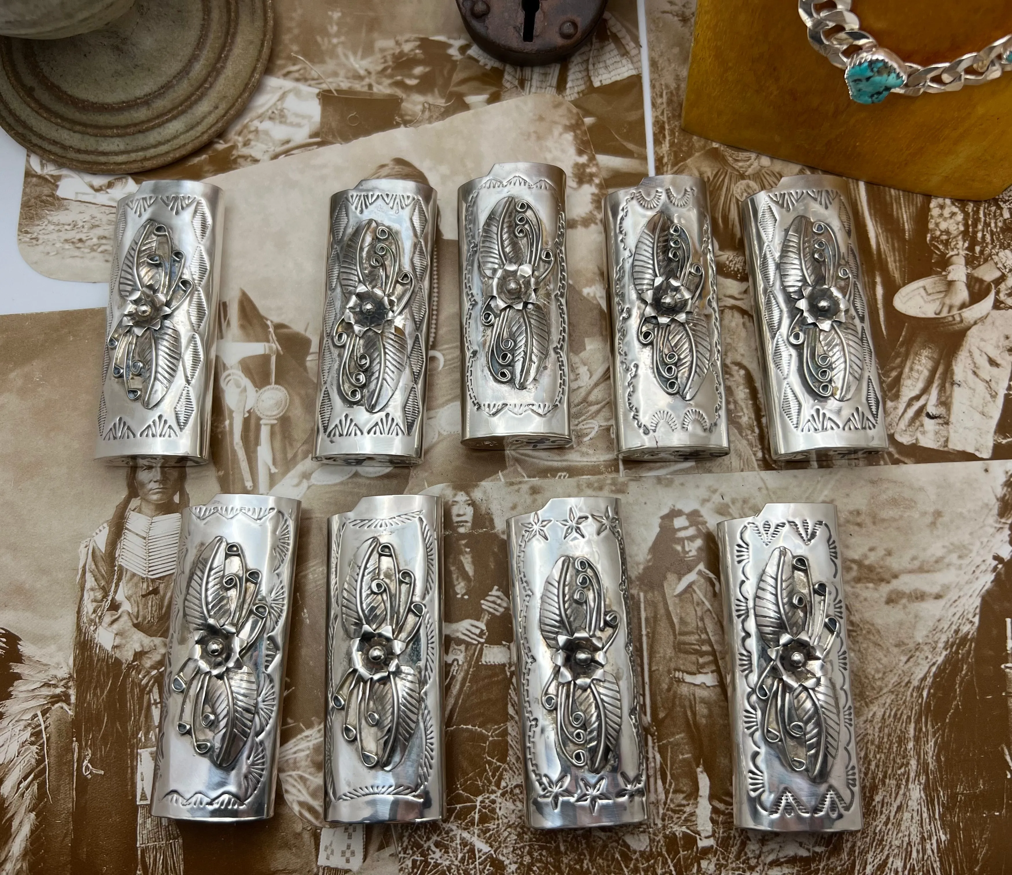 Native American Sterling Silver Lighter Case