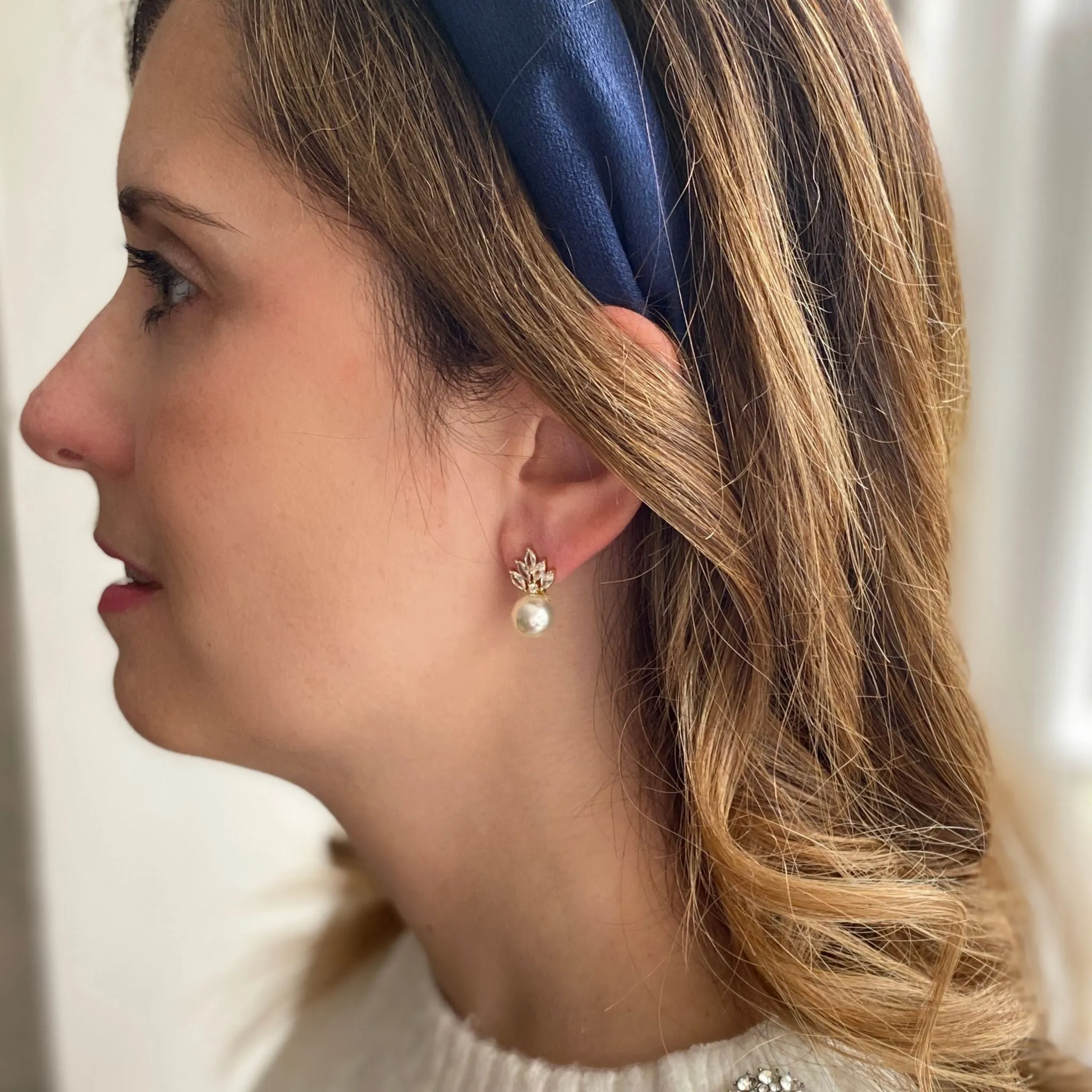 Pearl Drop Earrings Small Vintage Inspired in Silver or Gold