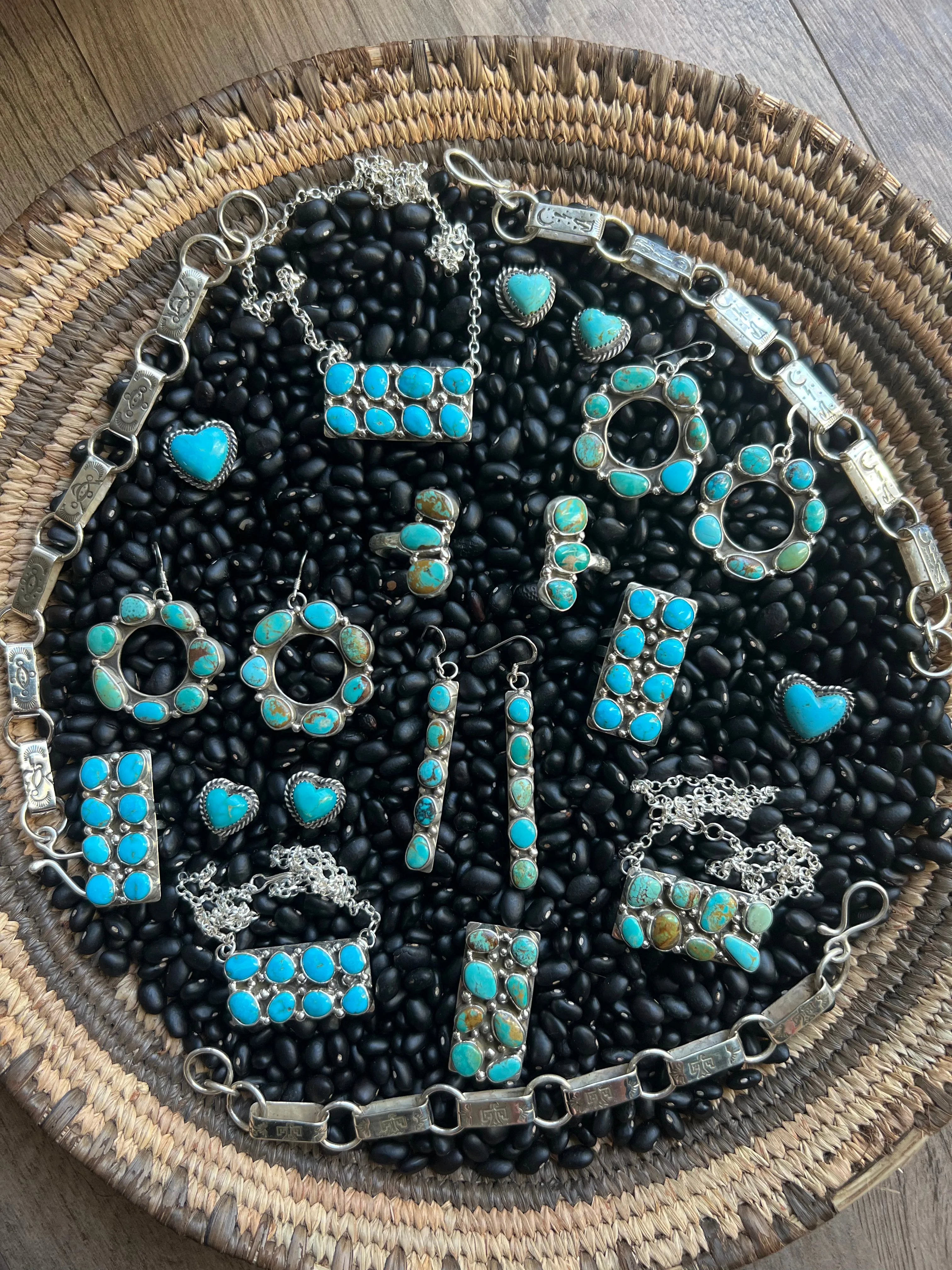 Turquoise Circle Earrings